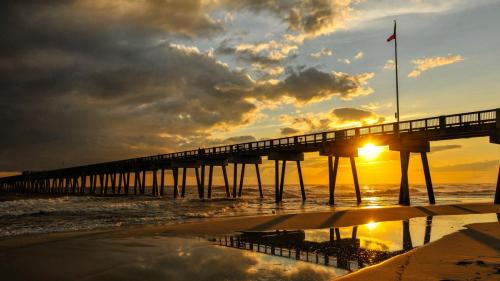 Sunset at the Panama City Beach, FL City Pier.  ©2012 Kevin Novak.