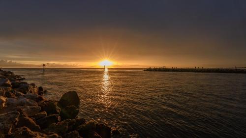 Sunset at the Venice, FL Jetty.