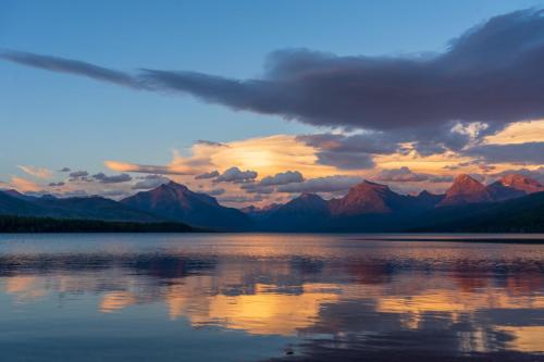 Sunset, Glacier National Park, Montana.